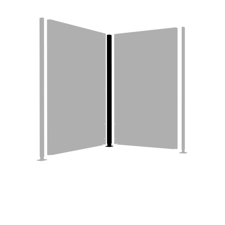 Jauhemaalipinnoitettu teräksinen pylväs tasainen pää kulma 190 x 6 x 6 cm