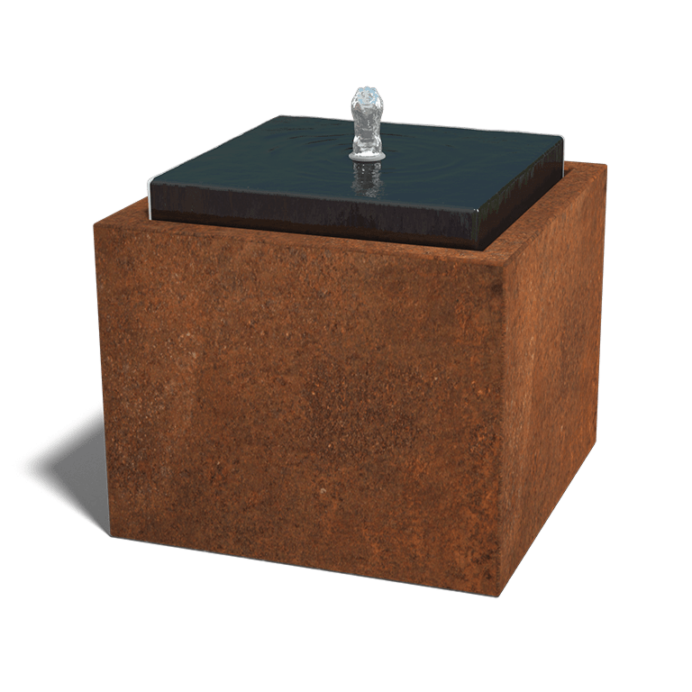 Corten-teräksinen vesiornamentti 50 x 50 x 40 cm