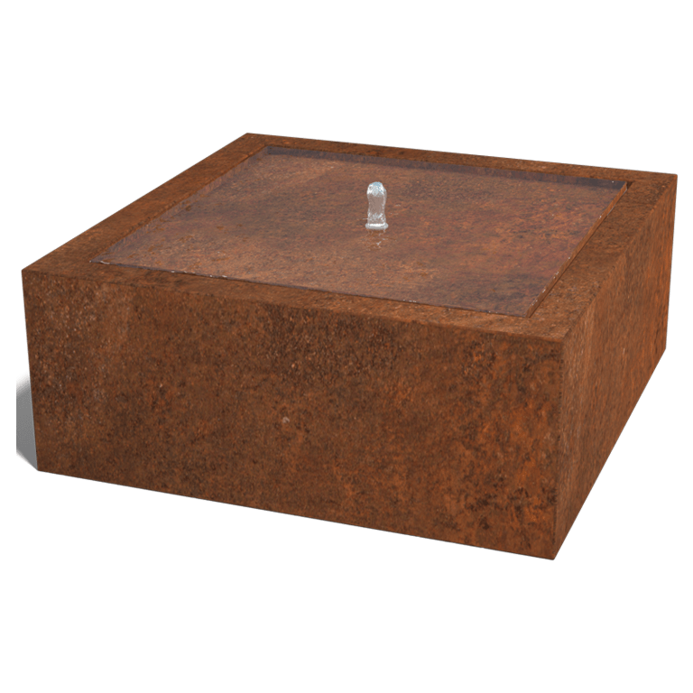 Corten-teräksinen suihkulahde 100 x 100 x 40 cm