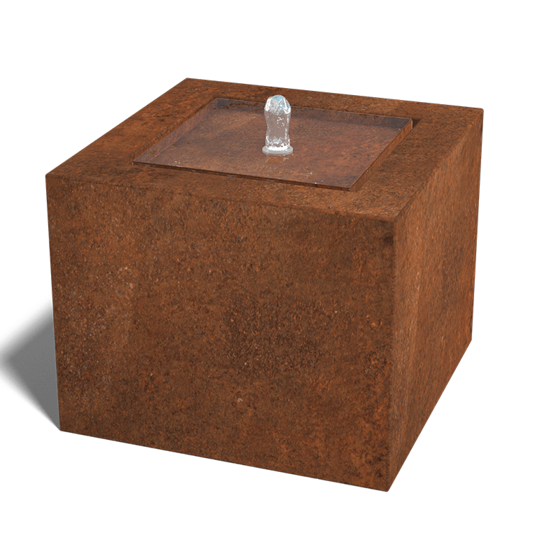 Corten-teräksinen suihkulahde 50 x 50 x 40 cm