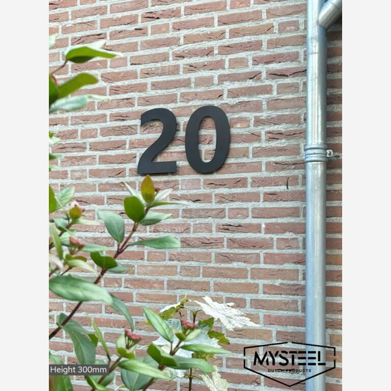 Ruostumatonta teräksinen talonumero Musta 2 - 30 cm