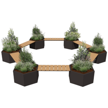 Teräksinen istutuslaatikko - Nuotiopiiri-asettelu - 502,2 x 459,2 x 50 cm - RAL9010 matta (valkoinen) - Penkillä - Ilman pohjalevyä Teräksinen istutuslaatikko - Nuotiopiiri-asettelu - 502,2 x 459,2 x 50 cm - RAL9010 matta (valkoinen) - Penkillä - Ilman pohjalevyä