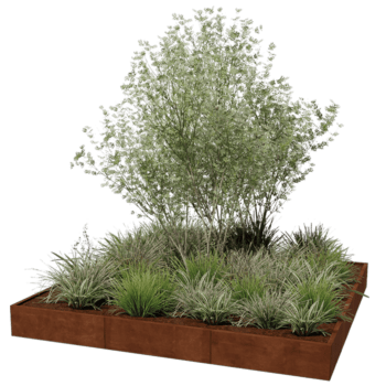 Cortenteräksinen Kukkalaatikko Miami xxl 300 x 300 cm