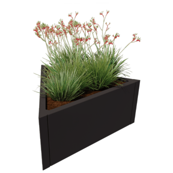 Teräksinen istutuslaatikko - Kolmikulmaiset tasasivuinen - 90,6 x 78,3 x 40 cm - RAL9010 matta (valkoinen) - Ilman pohjalevyä