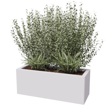 Teräksinen istutuslaatikko - Suorakaiteen muotoiset - 80 x 30 x 80 cm - Muu RAL-väri - Pohjalevyllä - Jaloilla