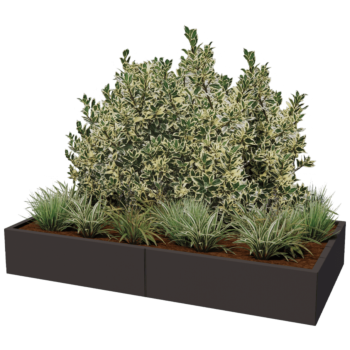 Teräksinen istutuslaatikko XXL - Suorakaiteen muotoiset - 200 x 100 x 40 cm - Muu RAL-väri - Pohjalevyllä