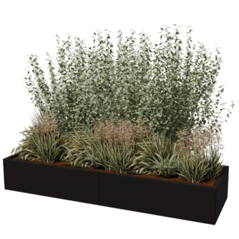 Teräksinen istutuslaatikko XXL - Suorakaiteen muotoiset - 200 x 60 x 30 cm - Muu RAL-väri - Pohjalevyllä