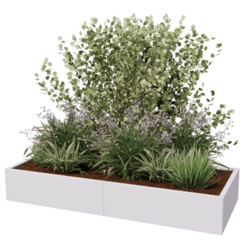 Teräksinen istutuslaatikko XXL - Suorakaiteen muotoiset - 200 x 80 x 40 cm - Muu RAL-väri - Pohjalevyllä