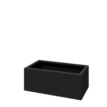 Teräksinen istutuslaatikko - Suorakaiteen muotoiset - 80 x 40 x 30 cm - RAL9005 matta (musta) - Pohjalevyllä