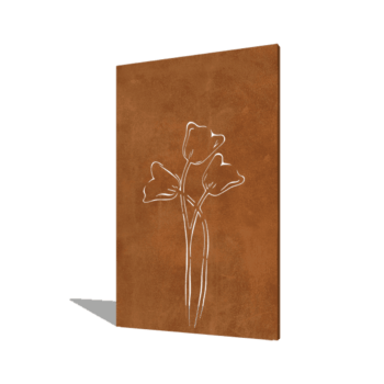 Corten-teräksinen paneeli tulppaani symmetrinen 120 x 6 x 190 cm