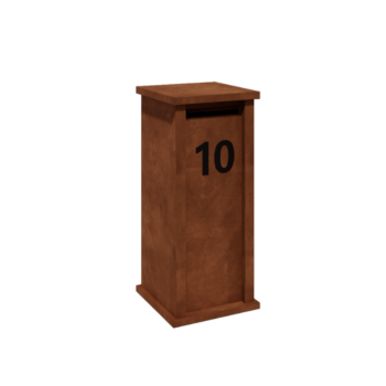 Corten-teräksinen postilaatikko - Arizona S - 40 x 40 x 100 cm