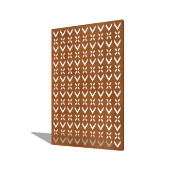 Corten-teräksinen paneeli kattokoriste koostumus 1 120 x 6 x 190 cm