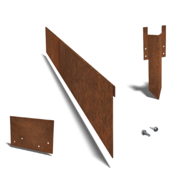 Corten-teräksinen puutarha reunus litteä 13 cm:n täydellinen sarja 24 metriä kohti