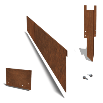 Corten-teräksinen puutarha reunus litteä 23 cm täydellinen sarja 24 metriä kohti