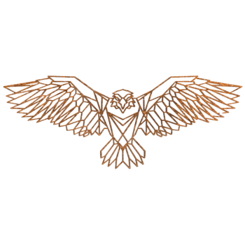 Corten-teräksinen seinäkoriste - Kotka Small - 23,5 x 60 cm