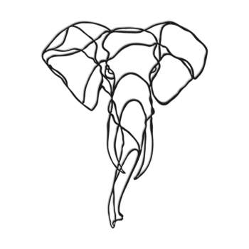 Metallinen seinäkoriste - Norsu 1.0 Large - 100 x 80,1 cm Metallinen seinäkoriste - Norsu 1.0 Large - 100 x 80,1 cm