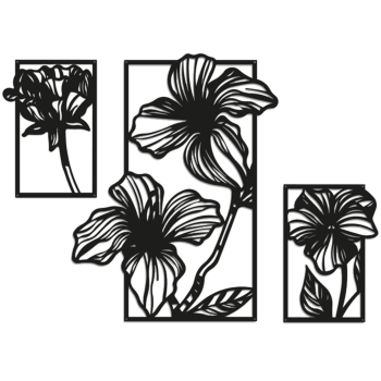 Metallinen seinäkoriste - Kukat 3 osaa Small - 58,6 x 85,2 cm Metallinen seinäkoriste - Kukat 3 osaa Small - 58,6 x 85,2 cm