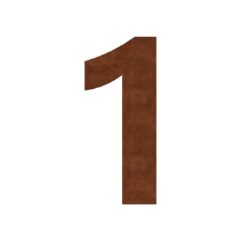 Corten-teräksinen talonumero 1 - 15 cm