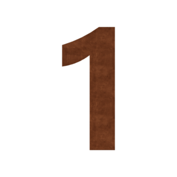 Corten-teräksinen talonumero 1 - 30 cm