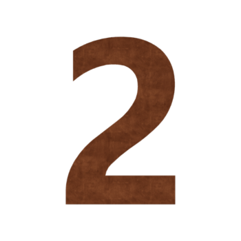 Corten-teräksinen talonumero 2 - 15 cm