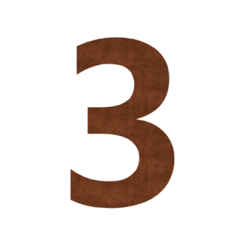 Corten-teräksinen talonumero 3 - 15 cm