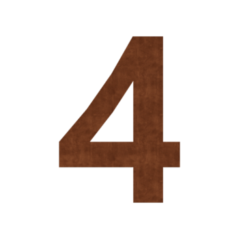 Corten-teräksinen talonumero 4 - 15 cm