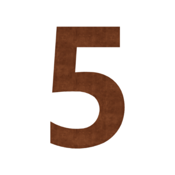 Corten-teräksinen talonumero 5 - 15 cm