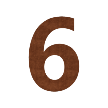 Corten-teräksinen talonumero 6 - 15 cm