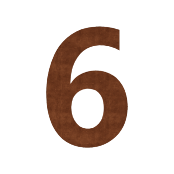 Corten-teräksinen talonumero 6 - 50 cm