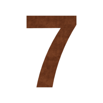 Corten-teräksinen talonumero 7 - 50 cm