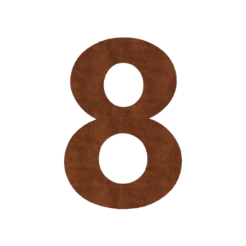 Corten-teräksinen talonumero 8 - 30 cm