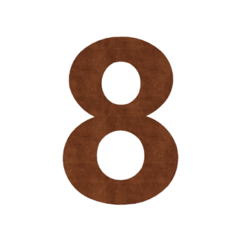 Corten-teräksinen talonumero 8 - 50 cm