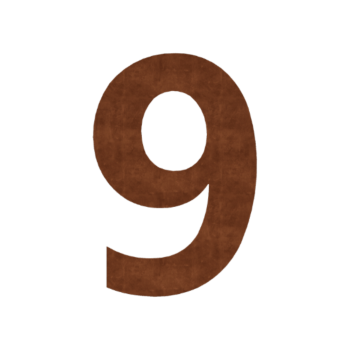 Corten-teräksinen talonumero 9 - 15 cm
