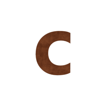 Corten-teräksinen talonumero c - 15 cm