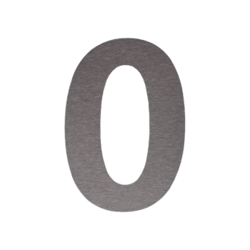 Ruostumattaon teräs talonnumero 0 - 34,6 x 50 cm - Harjattu