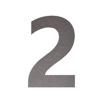 Ruostumattaon teräs talonnumero 2 - 52,3 x 80 cm - Harjattu