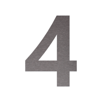 Ruostumattaon teräs talonnumero 4 - 62,2 x 80 cm - Harjattu