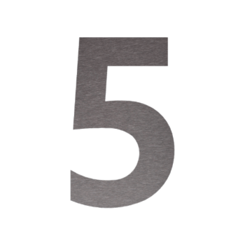 Ruostumattaon teräs talonnumero 5 - 9,2 x 15 cm - Harjattu