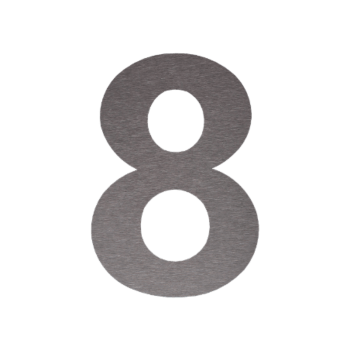 Ruostumattaon teräs talonnumero 8 - 10,3 x 15 cm - Harjattu