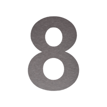Ruostumattaon teräs talonnumero 8 - 34,2 x 50 cm - Harjattu