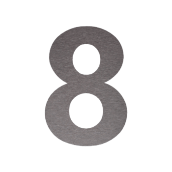 Ruostumattaon teräs talonnumero 8 - 55,2 x 80 cm - Harjattu