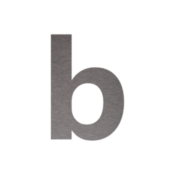Ruostumattaon teräs talonnumero B - 9,9 x 15 cm - Harjattu