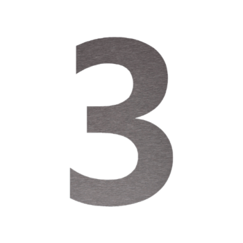 Ruostumattaon teräs talonnumero 3 - 9,1 x 15 cm - Itseliimautuva