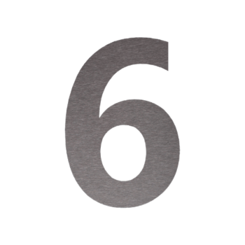 Ruostumattaon teräs talonnumero 6 - 10,1 x 15 cm - Itseliimautuva