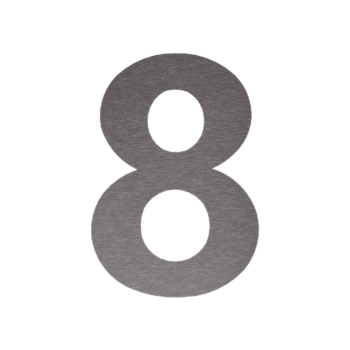 Ruostumattaon teräs talonnumero 8 - 10,3 x 15 cm - Itseliimautuva