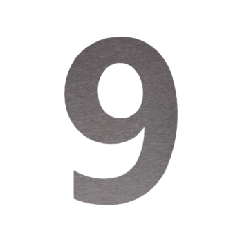 Ruostumattaon teräs talonnumero 9 - 10 x 15 cm - Itseliimautuva