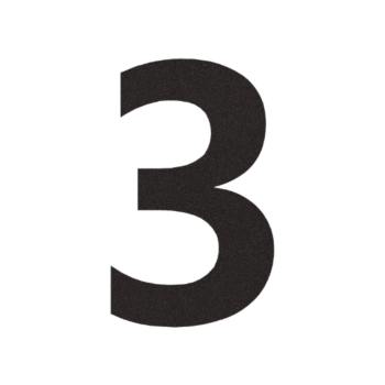 Ruostumattaon teräs talonnumero 3 - 48,8 x 80 cm - RAL9005 hieno rakenne (musta)