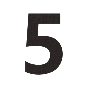 Ruostumattaon teräs talonnumero 5 - 9,2 x 15 cm - RAL9005 hieno rakenne (musta)