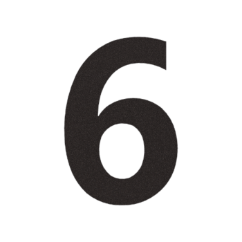 Ruostumattaon teräs talonnumero 6 - 53,7 x 80 cm - RAL9005 hieno rakenne (musta)