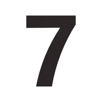Ruostumattaon teräs talonnumero 7 - 55,7 x 80 cm - RAL9005 hieno rakenne (musta)